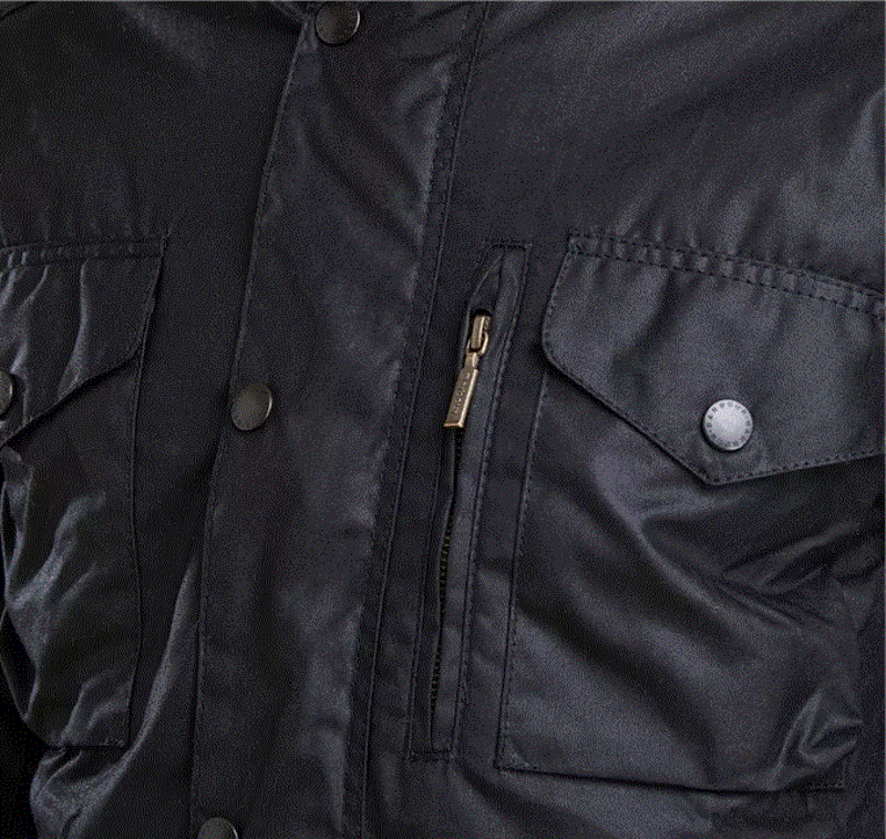 Barbour Sapper Waxed Jacket in Black-6