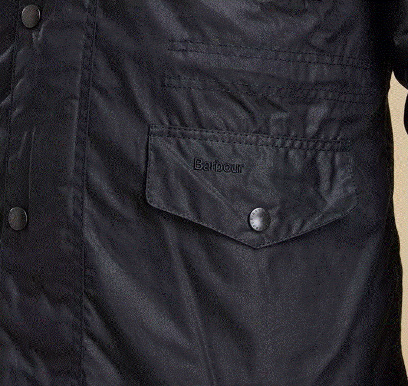 Barbour Sapper Waxed Jacket in Black-7