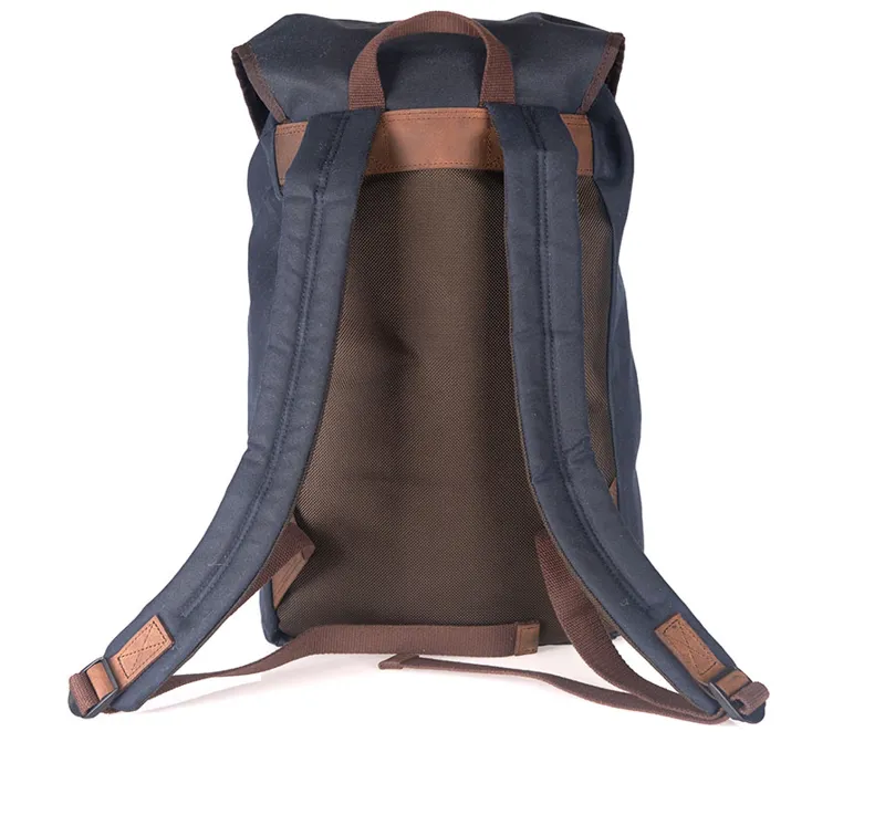 Barbour Wax Leather Backpack in Navy-2
