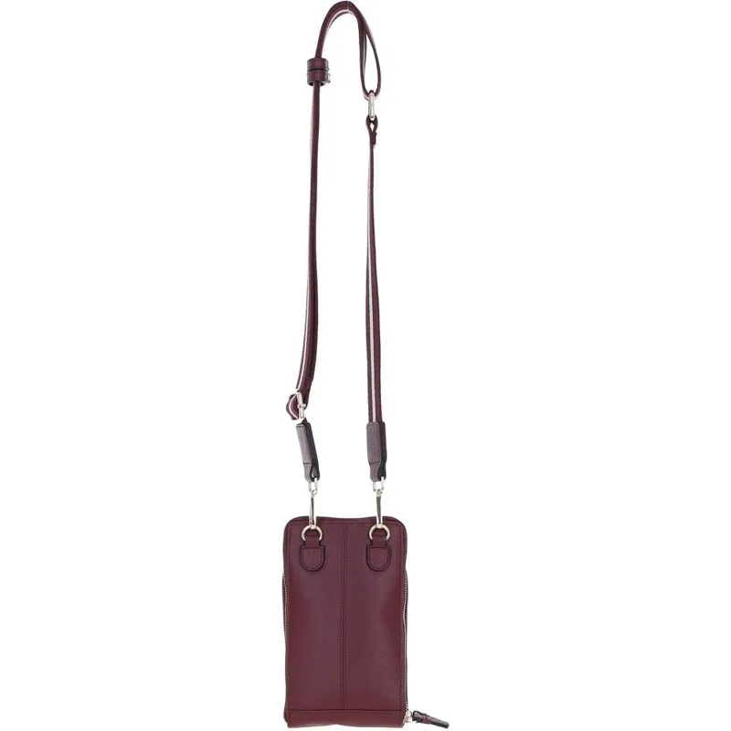 Ashwood Leather Crossbody Phone Bag Wine X-31-2
