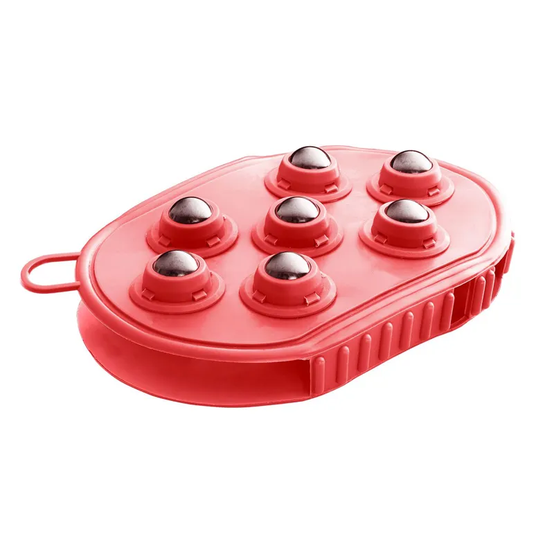 Bitz Massage Grooming Mitt in Red